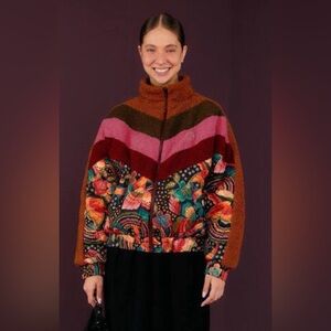 Farm rio Toucanfly Recycled Polyester Reversible Puffer Jacket size XS